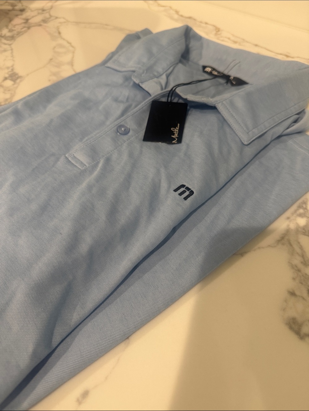 Travis Mathew Men's Light Blue Polo XL